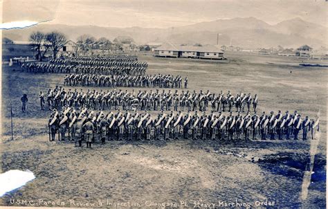 Usmc Parade Review And Inspection Olongapo Philippines Circa 1908 Heavy