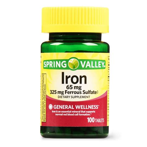 Iron 65 Mg 100 Tabletas Salud Y Vida