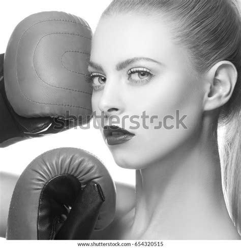 Face Young Girl Boxing Gloves Bright Stock Photo 654320515 Shutterstock