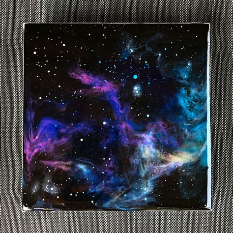 Lanchendesigns Galaxy Resin Acrylic Art Cosmic Space Galaxy Art