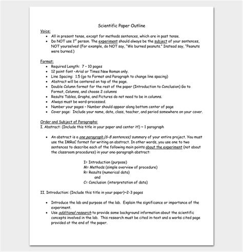 Research Outline Template 8 For Word Doc And Pdf Format