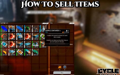 How To Sell Items In The Cycle Frontier