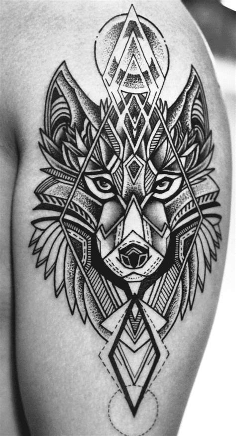 Geometric Wolf Tattoo Design Ideas Images In 2023 Spirit Tattoo