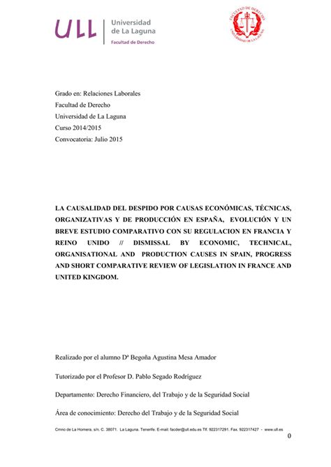 Carta De Preaviso De Despido Modelo Peru Financial Report