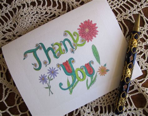 Flower Thank You Cards Etsy