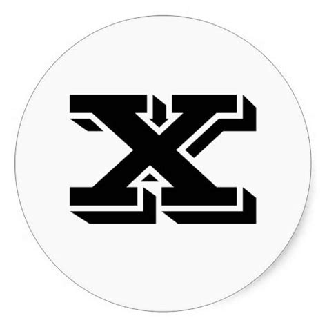 Capital Letter X Large Round Stickers By Janz Lettering