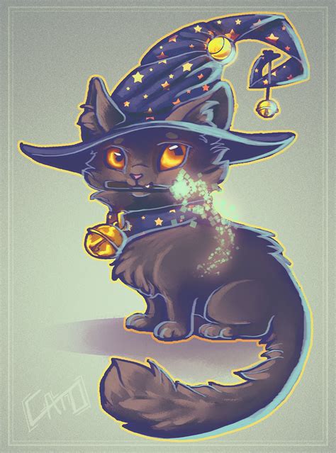 Artstation Cat Wizard Brittany Hoyle Witch Cat Art Wizard Drawings