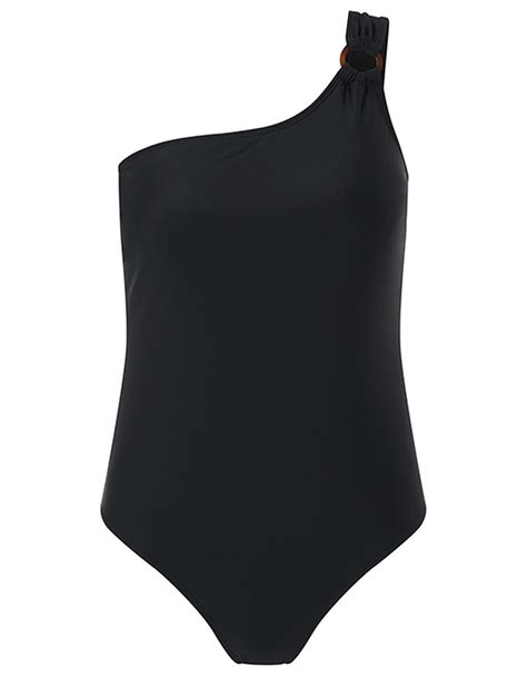One Shoulder Swimsuit Black Swimsuits Accessorize Uk