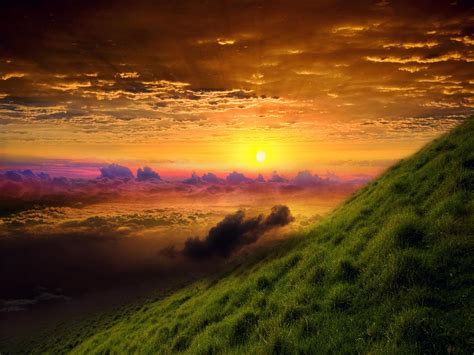 Sunrise Above The Clouds Hd Wallpaper Background Image 1920x1440