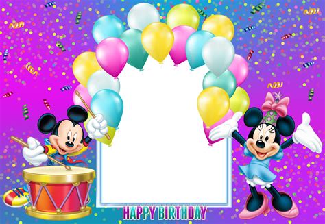 happy birthday mickey mouse transparent kids frame happy