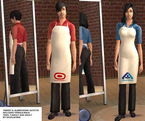 Mod The Sims Target And Albertsons Uniforms By Nicolafred