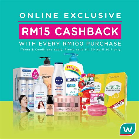 Download the app for the best experience. Watsons Online Store RM15 Cashback With Every RM100 ...