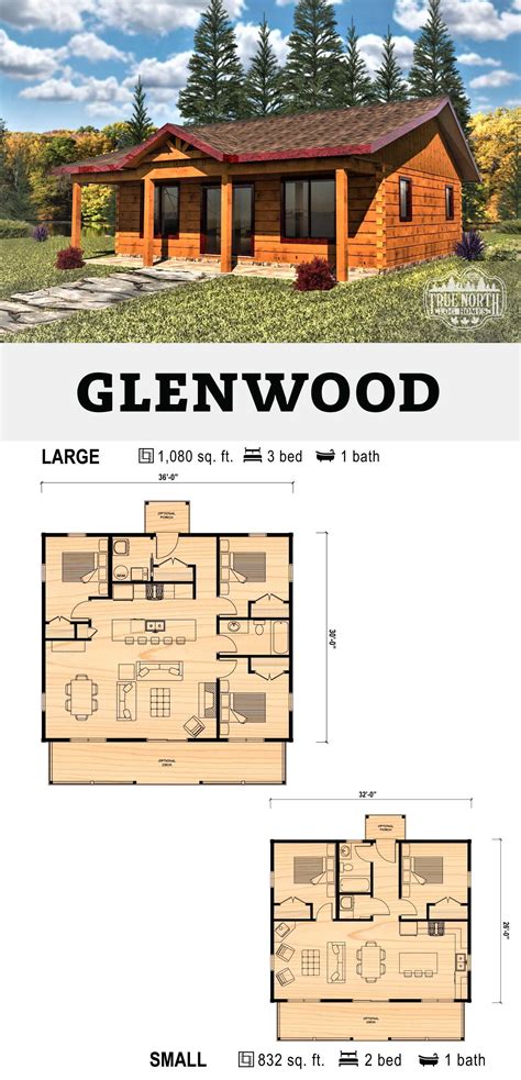 Glenwood Log Home Floorplan Cottage Floor Plans Cottage Plan Cabin