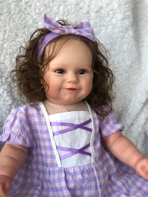 60cm Lifelike Reborn Baby Toddler Girl Dolls Cloth Body Brown Etsy