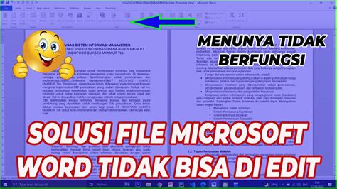 Cara Mengatasi File Microsoft Word Tidak Bisa Di Edit Youtube