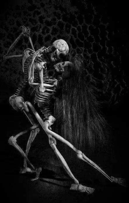 8x10 Siren S Kiss Skeleton Romantic Mermaid Dark Illustration Art Print Digital Prints Art