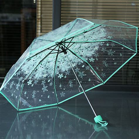 Hot Sell 3 Fold Sun Rain Umbrella Rain Tools Woman Flowers