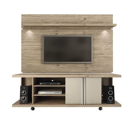Carnegie Natue Nude Tv Stand Park Floating Wall Tv Panel W Led Lights By Manhattan Comfort