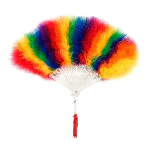 Rainbow Feather Fans Small Marabou Feather Fan Cheap Feather Fan For