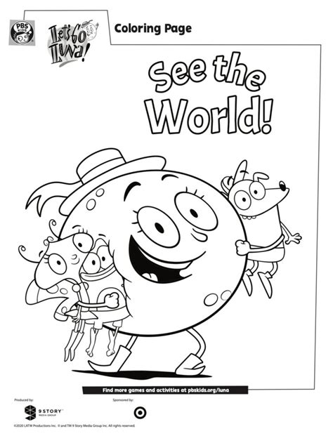 Luna And Friends Coloring Page Kids Coloring Pbs Kids For Parents