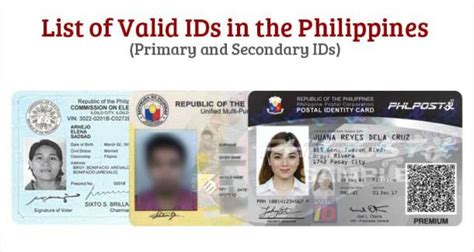 List Of Valid Ids In The Philippines Philippine Ids