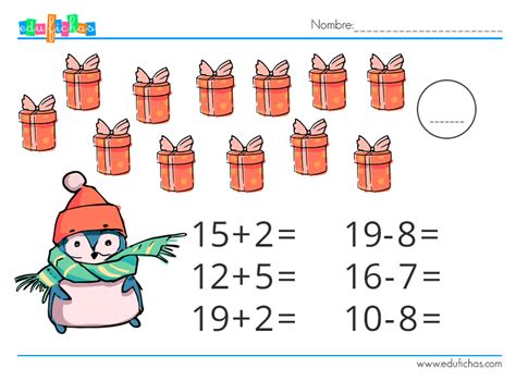 Sumas Y Restas Navidad Fichas De Matematicas Lectura Cortas Para