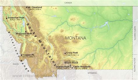 Map Of Montana Mountain Ranges