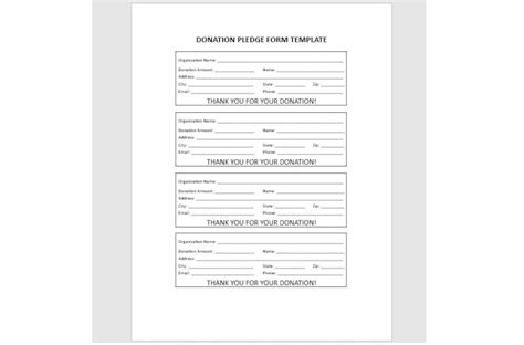 Editable Donation Pledge Form Template Editable Word Template