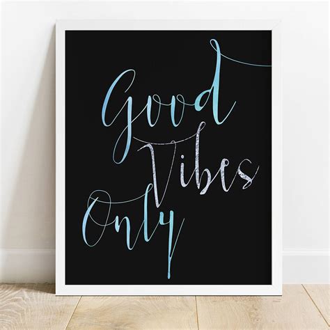 Good Vibes Only Typography Inspirational Print By Pink
