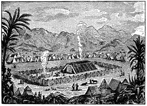 The Tabernacle Aerial View With The Israelite Camp In The Background