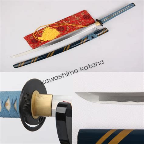Full Handmade Damascus Folded Steel Blue Japanese Samurai Sword Katana