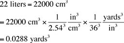 Exchange reading in liters unit l into cubic inches unit in3 , cu in as in an equivalent measurement result (two different units but the same identical physical total value, which is also equal to their proportional parts when divided or multiplied). Quarts, liters cubic yards and soil