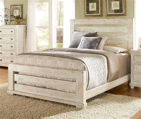 Since the bed is the centerpiece of the room, make a statement with a frame or headboard in unexpected materials: Willow Slat Bed (Distressed White) Progressive Furniture ...