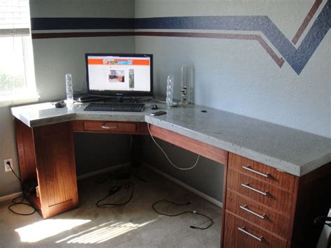 Usually 100 mm is enough. How to Build a Polished Concrete Desk | Concrete table top ...
