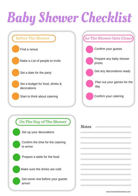 Printable Baby Shower Checklist Printable Templates