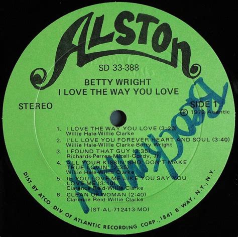 Betty Wrighti Love The Way You Love レコード通販・買取のサウンドファインダー