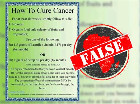 No You Cant Cure Cancer With Diet And Supplements Africa Check