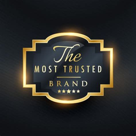 most trusted brand business vector golden label design - Download Free ...