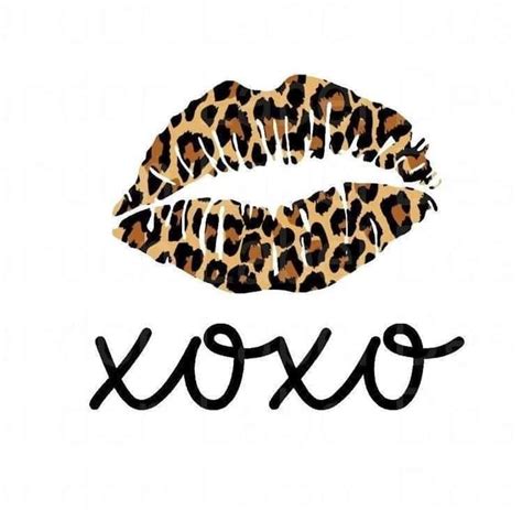 Leopard Print Lips Lips Kiss Pucker Up Buttercup Valentine Image
