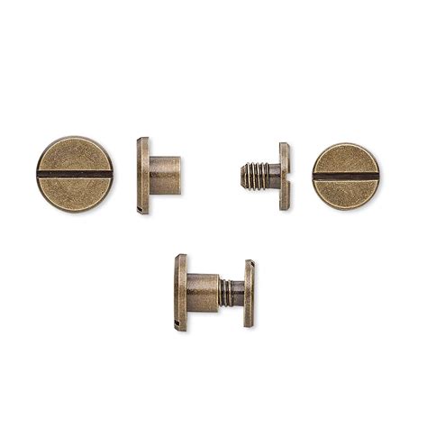 Rivet Twist In Antique Brass Plated Brass 8x5mm With 8mm Flat Round