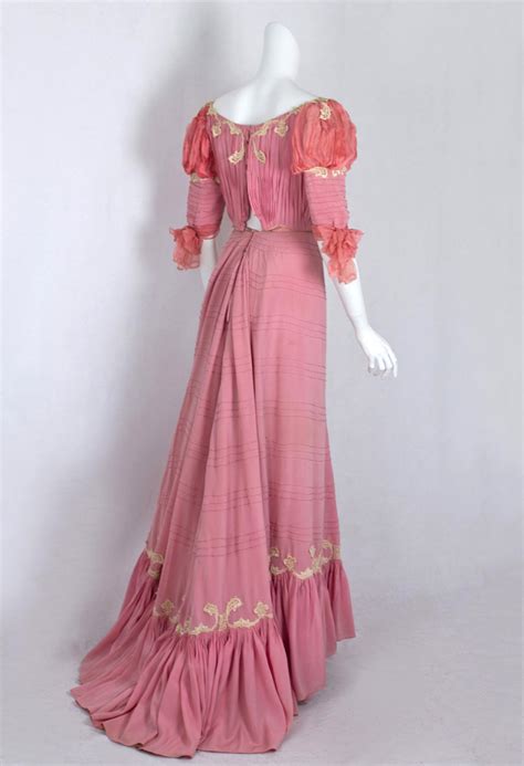 Ephemeral Elegance — Silk Crepe Gown Ca 1902 Lesperance Robes Via