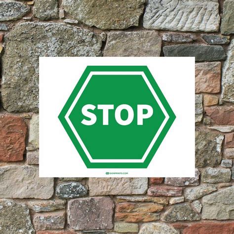 Green Stop Sign Printable Pdf Green Stop Sign Sign Design Printable