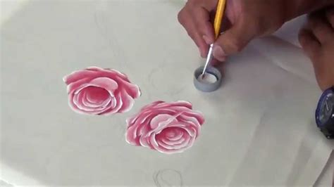 Como Pintar Rosas Rosadas En Tela 12 Youtube