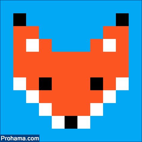 Fox Pixel Art Grid Simple Pixel Art