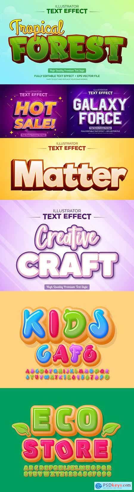 Editable Font Effect Text Collection Illustration Design 143 Free