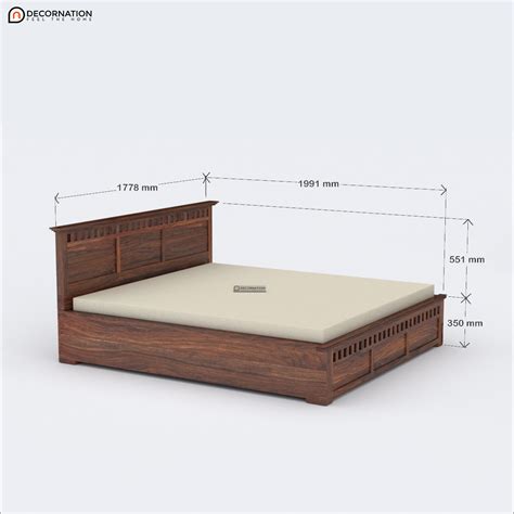 Boston Wooden Storage Double Bed With Storage Brown Decornation