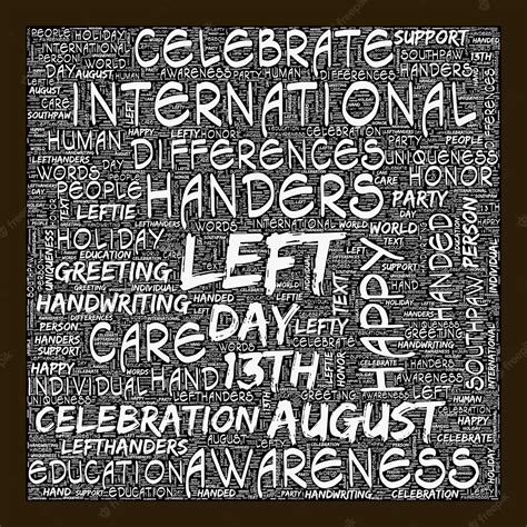 Premium Photo International Lefthanders Day In Word Cloud Collage