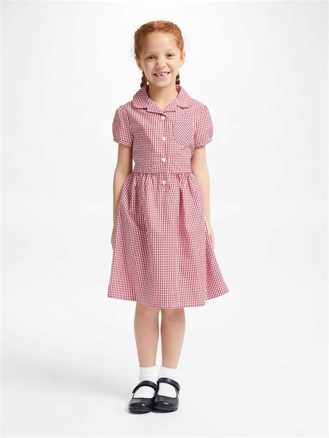John Lewis And Partners School Belted Gingham Checked Summer