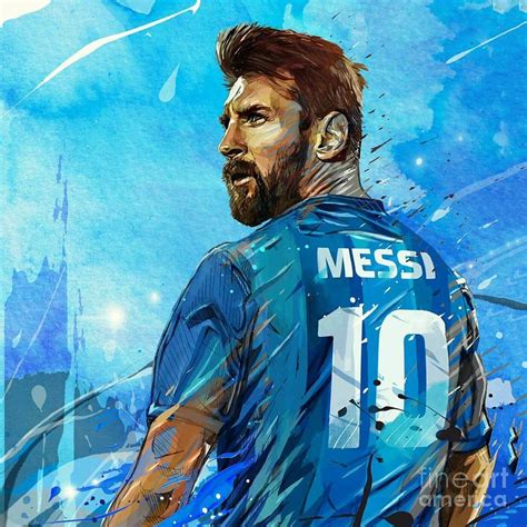 Messi Cool Illustration Mixed Media By Herb Mason