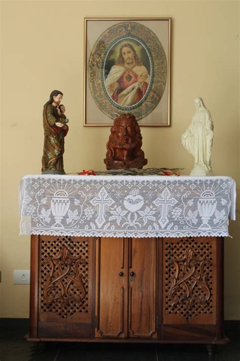 Home Altar Cloth Catholic White Liturgical Lace Sacred Heart Etsy